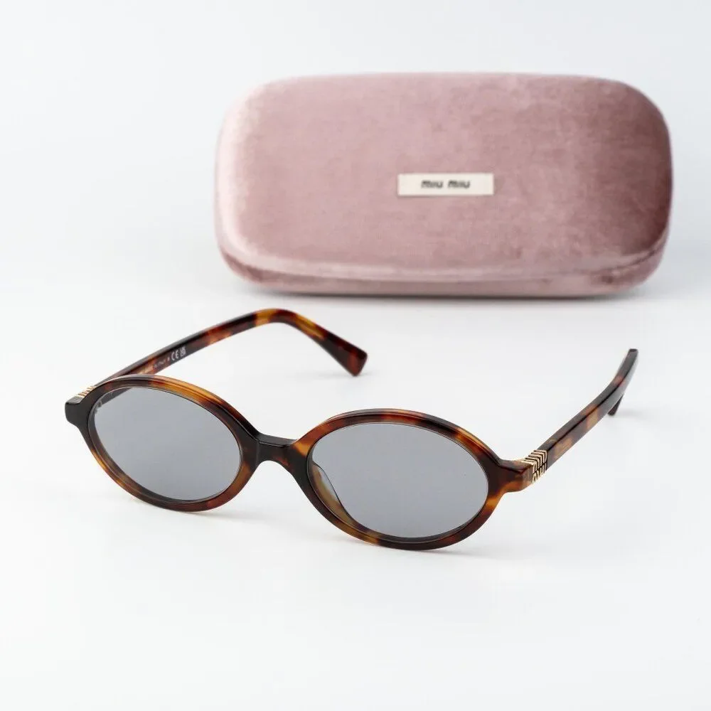 Miu Miu REGARD Men Sunglasses Havana Mahogany Grey MU04ZS 21C40O NEW AUTHENTIC